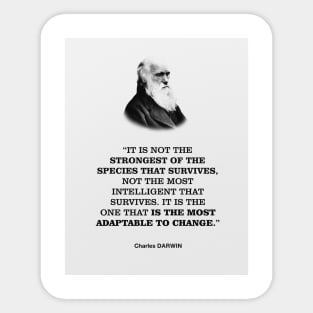 Charles Darwin Motivational Quote Sticker